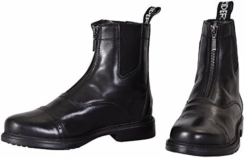 TuffRider Men's Barouque Front Zip Paddock Boots with Metal Zipper