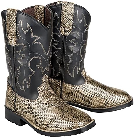 TuffRider Youth Black Snake in My Boot Western Leather Boots