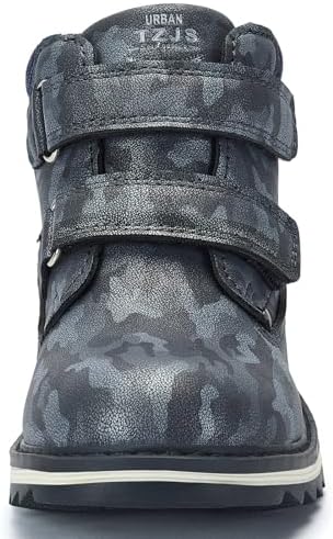 TZJS Kids' Hiking Work Boots For Boys Girls Waterproof Outdoor Ankle Boots With Hook And Loop