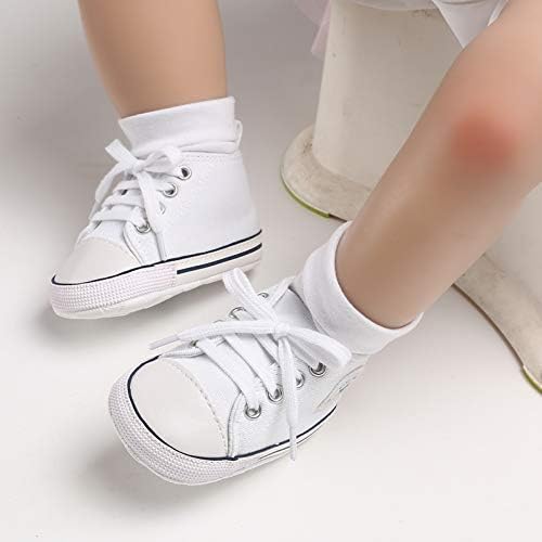 Unisex Baby Girls Boys Canvas High-top Shoes Newborn Infant Anti-Slip Soft Sole Frist Walking Breathable Sneakers