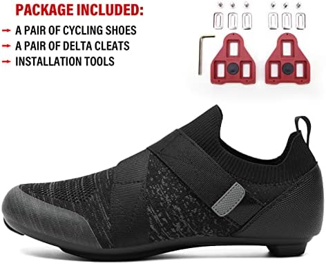 Unisex Cycling Shoes Compatible With Peloton Bike & SPD Indoor Road Riding Biking Bike Shoes With Delta Cleats Included For Men Women