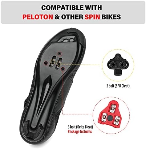 Unisex Cycling Shoes Compatible With Peloton Bike & SPD Indoor Road Riding Biking Bike Shoes With Delta Cleats Included For Men Women