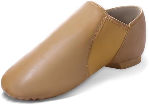 Unisex Jazz Shoe Leather Upper Women and Men's Slip-on Dance Shoes