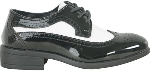 VANGELO Boy Kid Dress Shoe Oxford Lace Up Loafer Slip On Tuxedo Shoes For Prom Uniform Wedding Formal Events Size From Toddler To Big Kid