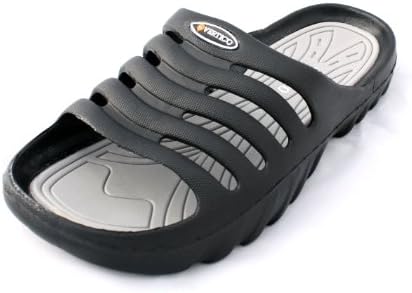 Vertico - Shower Sandals Slide-On and Comfortable Pool-Side Shoes - Black & Grey