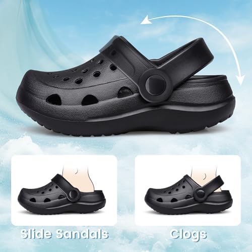 Vibdiv Boys Girls Clogs Kids Garden Shoes Unisex Child Cartoon Slides Sandals Beach Slipper Indoor Outdoor(Toddler/Little Kids/Big Kids)