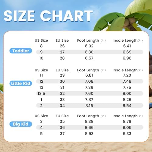Vibdiv Boys Girls Sandals Open-Toe Summer Outdoor Unisex Child Sport Sandals Athletic Lightweight(Toddler/Little Kid/Big Kid)