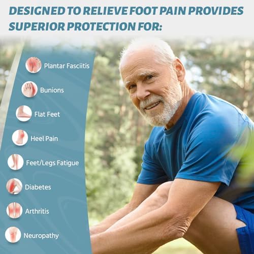 Walking Shoes For Men With Arch Support - Orthopedic Comfortable Sneakers For Plantar Fasciitis - Breathable Non Slip Shoes For Flat Feet & Pain Relief