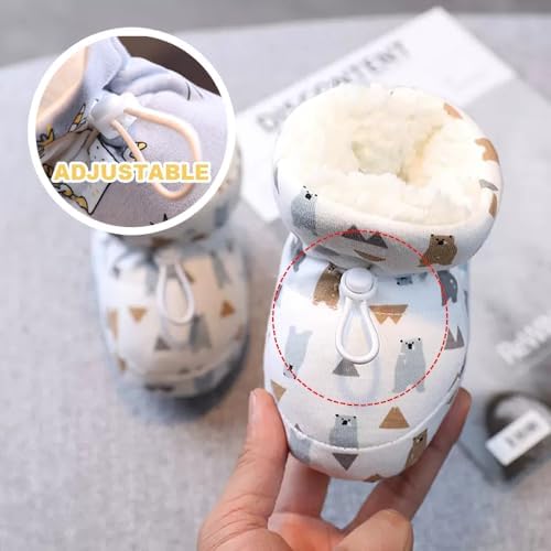 Warm Fur Baby Boots 2024 New Warm Cozy Fleece Baby Booties Winter Snow Anti-Slip Soft Sole Warm Sock Shoes