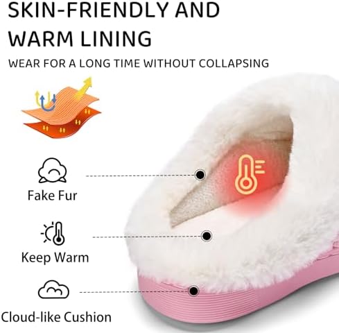 WateLves Girls Slippers Memory Foam Toddler Kids Comfort Wool-Like Plush Fleece Lined House Shoes For Indoor & Outdoor