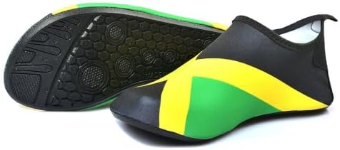 Water Shoes For Women And Men Quick-Dry Swim Beach Shoes For Outdoor Surfing Yoga Exercise Jamaica Flag Caribbean Reggae Rasta