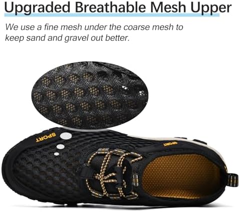 Water Shoes Men Quick Drying Outdoor Hiking Barefoot Boat Footwear Aqua Shoes For Water Sport Waders Diving Hiking Sailing Travel Beach Wading Swimming Fishing Kayaking