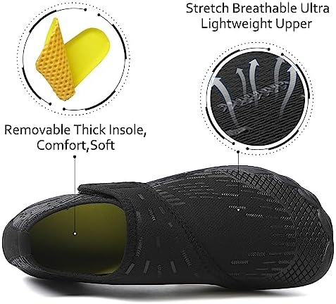 Water Shoes Mens Womens Quick-Dry Barefoot Swim Beach Pool Shoes Aqua Yoga Socks For Hiking Walking Diving Surf Outdoor Water Sports