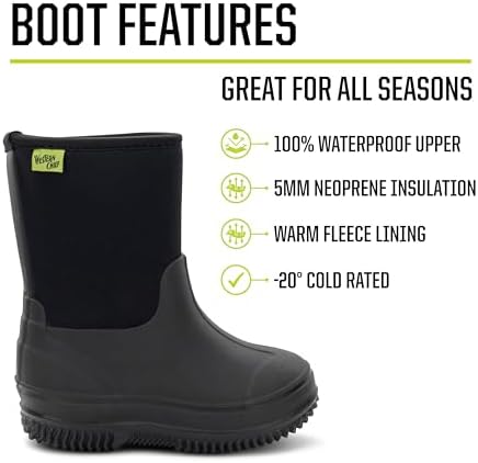 Western Chief Kids Freestyle Neoprene Outdoor Boot Lightweight Kid Friendly For Boys And Girls Waterproof Boot For Rain Mud Cold Weather Snow