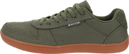 WHITIN Men's Wide Barefoot Shoes Stylish Canvas Minimalist Sneakers Zero Drop Sole