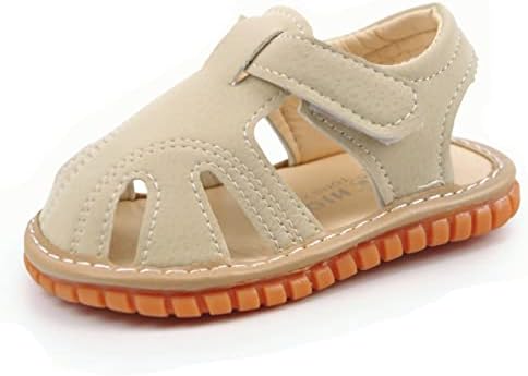 WILLFUN Baby Boy Girl Summer Infant Squeaky Sandals Premium Rubber Sole Closed-Toe Non-Slip Shoes Toddler First Walkers