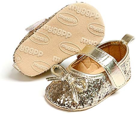 WILLFUN Baby Girls Mary Jane Flats Floral Princess Dress Crib Shoes Non-Slip For Toddler First Walkers