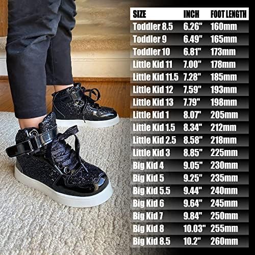 Wooowyet Glitter Shoes Kids High Top Sneakers For Boys Girls Gift Party Birthday Christmas Halloween