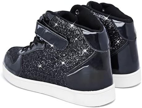 Wooowyet Glitter Shoes Kids High Top Sneakers For Boys Girls Gift Party Birthday Christmas Halloween