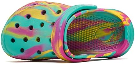 WOUEOI Kid's Tie Dye Clogs Garden Shoes Cartoon Slides Toddler Sandals Beach Slipper Girls Boys