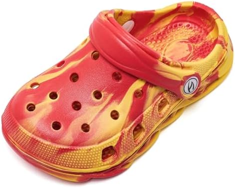 WOUEOI Kid's Tie Dye Clogs Garden Shoes Cartoon Slides Toddler Sandals Beach Slipper Girls Boys