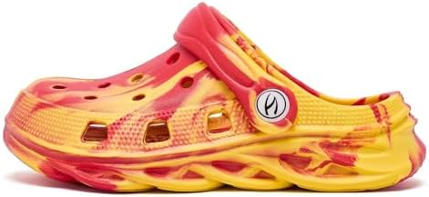 WOUEOI Kid's Tie Dye Clogs Garden Shoes Cartoon Slides Toddler Sandals Beach Slipper Girls Boys