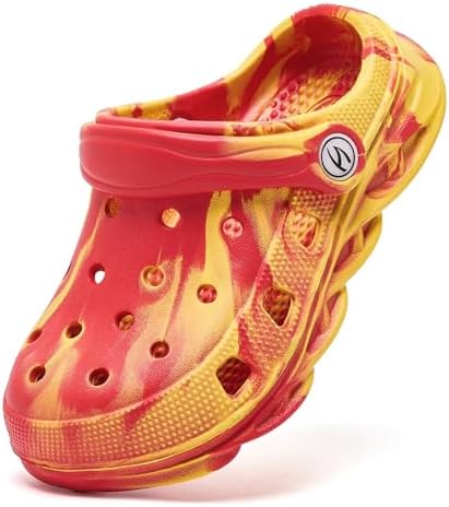 WOUEOI Kid's Tie Dye Clogs Garden Shoes Cartoon Slides Toddler Sandals Beach Slipper Girls Boys