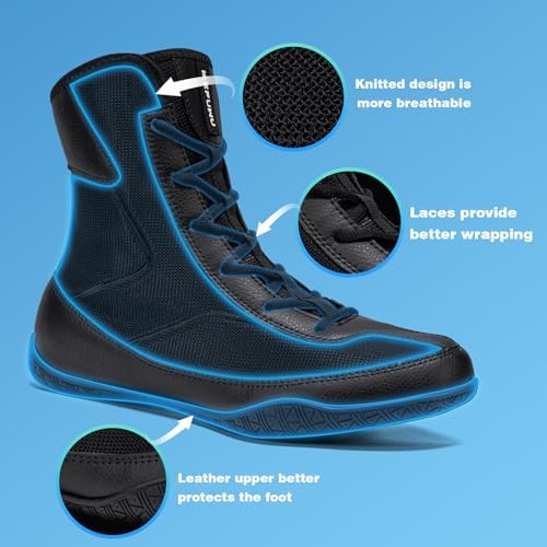 Wrestling Boxing Boots For Men High Top Breathable Lightweight Non-Slip For Competition & Training