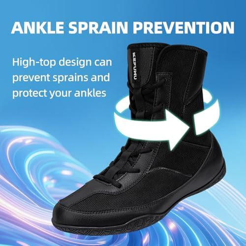 Wrestling Boxing Boots For Men High Top Breathable Lightweight Non-Slip For Competition & Training