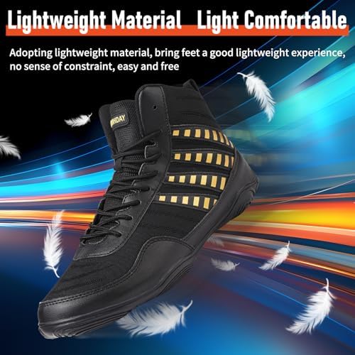 Wrestling Shoes Boxing Shoes For Men Pro Wrestling Boots High Top Fitness Weightlifting Powerlifting Shoes