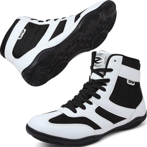 Wrestling Shoes Men Boxing Shoe for Mens Weightlifting Powerlifting Deadlift Squatting High Top Fitness Zero Drop