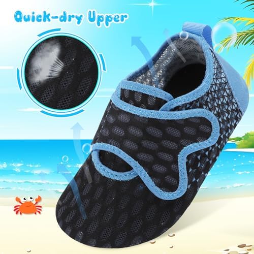 XIHALOOK Toddler Water Shoes Kids Boys Girls Quick Dry Beach Swim Pool Barefoot Aqua Socks