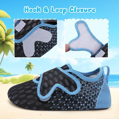 XIHALOOK Toddler Water Shoes Kids Boys Girls Quick Dry Beach Swim Pool Barefoot Aqua Socks
