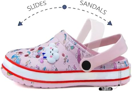 XPKWS Toddler Kids Clogs Boys Girls LED Garden Shoes Light Up Sandals Slip On Quick Dry Beach Slippers