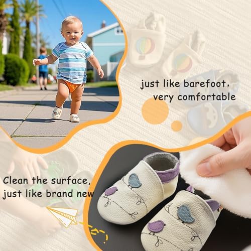 YALION Baby Soft Leather Shoes Suede Sole Infant Toddler First Walking Sports Crib Moccasins