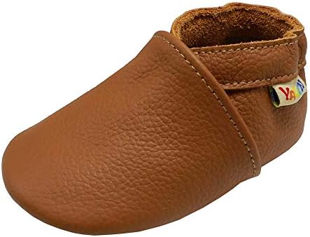 YALION Soft Leather Baby Shoes Moccasins Slip-on Boys Girls Slippers with Elastic Ankle Anti-Slip First Walking Crib Shoes for Infant Toddlers
