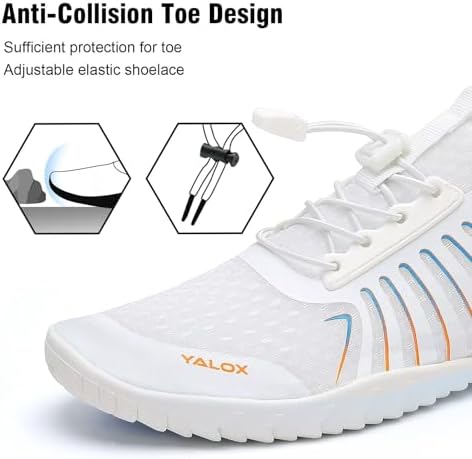 YALOX Water Shoes Men's Women's Swim Shoes Outdoor Beach Barefoot Quick-Dry Aqua Pool Socks Swimming Yoga Surfing Exercise