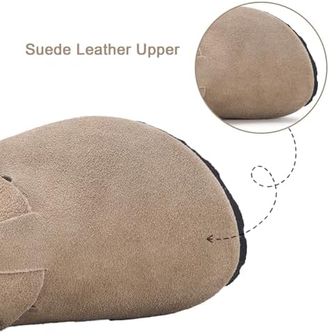 ZUSERIS Kids Suede Clogs Toddler Clogs Boys Girls Cork Footbed Sandals Potato Shoes Leather Slip On Mules With Adjustable Buckle