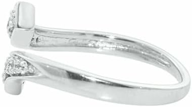 0.10 Ct Round Cut Simulated Diamond Bypass Adjustable Toe Ring 14K White Gold Plated 925 Silver