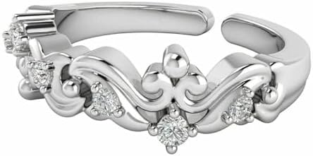 0.25 Ct Round Cut Simulated Diamond Adjustable Band Toe Ring 925 Sterling Silver