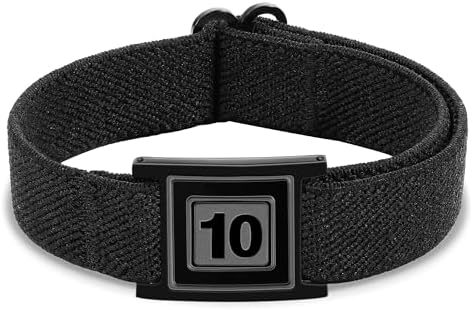 男士男孩数字手链 黑色弹性弹力带可调节 0-99 运动员球衣数字手链运动珠宝篮球棒球足球礼品青少年男孩
