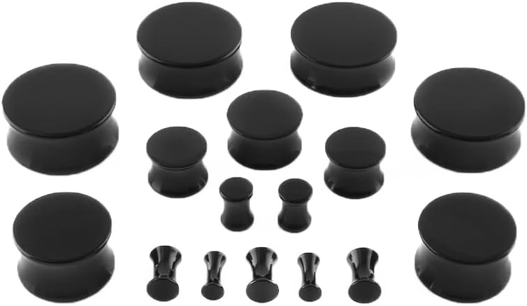 1 PAIR (2pcs) ACRYLIC PLUGS Double Flare Gauges Solid Saddle Thin Ear Flesh Tunnels 1039