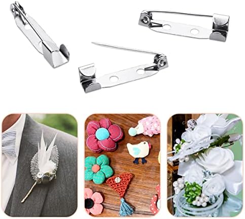 100 个酒吧别针 - 银色胸针扣别针适用于徽章、DIY 工艺、缝纫、迎婴派对、婚礼名称标签(25 毫米)