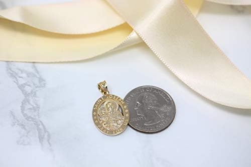 10k Gold Saint Joseph Pray For Us Oval Charm Pendant