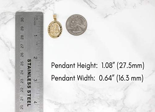 10k Gold Saint Joseph Pray For Us Oval Charm Pendant