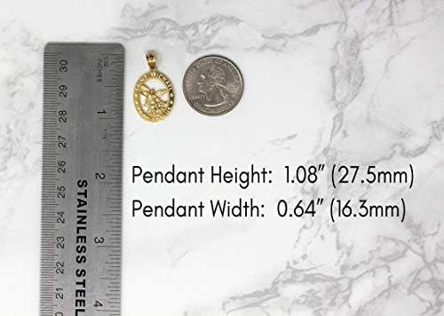 10k Gold Saint Saint Michael Pray For Us Oval Charm Pendant