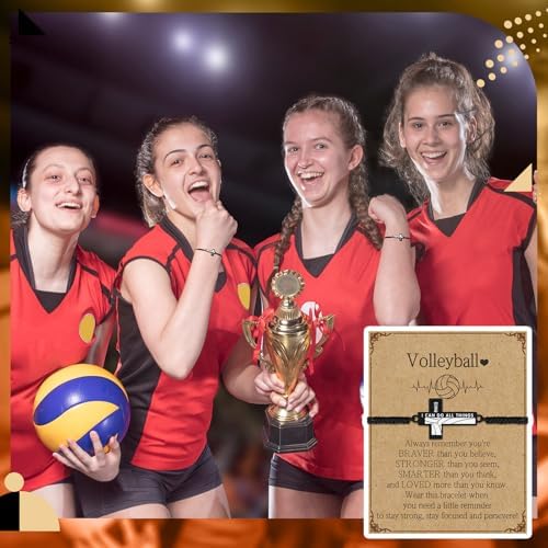 12 Set Volleyball Soccer Football Softball Baseball Bracelets Gifts Adjustable Cross Charm Bracelets Party Favor Team Gifts With Inspirational Cards For Teen Player Group Ball Lover