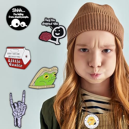 14 Pieces Funny Enamel Pins Set Enamel Lapel Pin Cute Brooch Pin Badges For Backpack Clothing Bags Hats Decorations