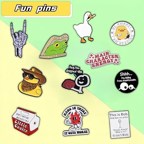 14 Pieces Funny Enamel Pins Set Enamel Lapel Pin Cute Brooch Pin Badges For Backpack Clothing Bags Hats Decorations