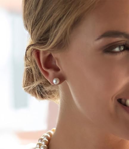 14K Gold Filled Polished Small CZ Pearl Ball Stud Earrings Set For Women Men 20G Surgical Steel Hypoallergenic Piercing Studs For Sensitive Ear Pack Of 6 Pairs